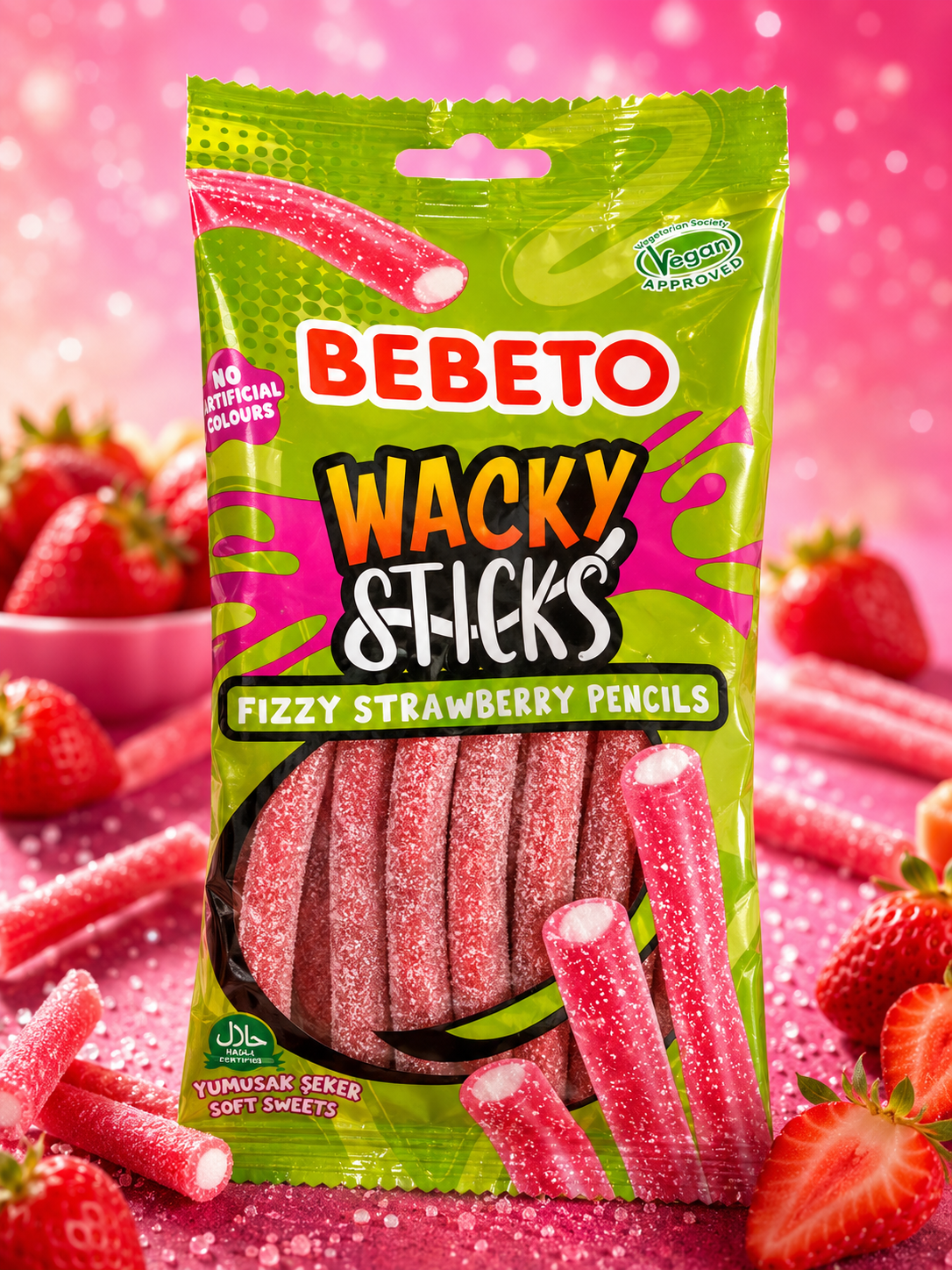 Sticks Fraise 🍓 Acidulé (lot de 12)