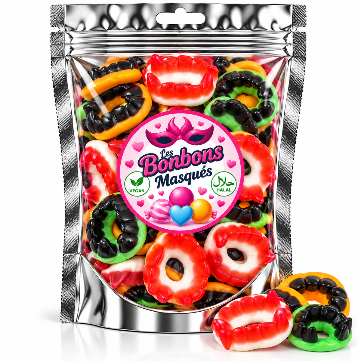 Dentiers Dracula en Couleur Lisses (100g)