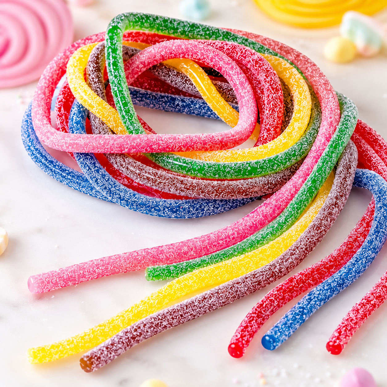 Spaghetti multicolore Acidulé(100g) #Nouveauté