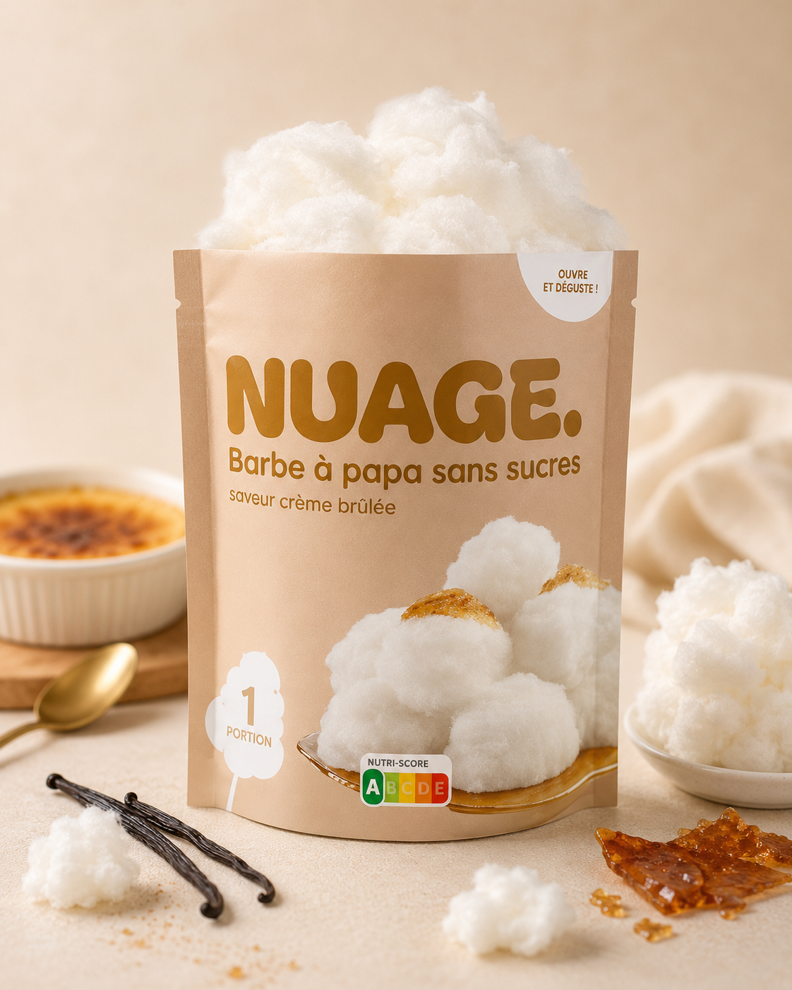 Barbe À Papa Crème Brûlée (Sans Sucre)