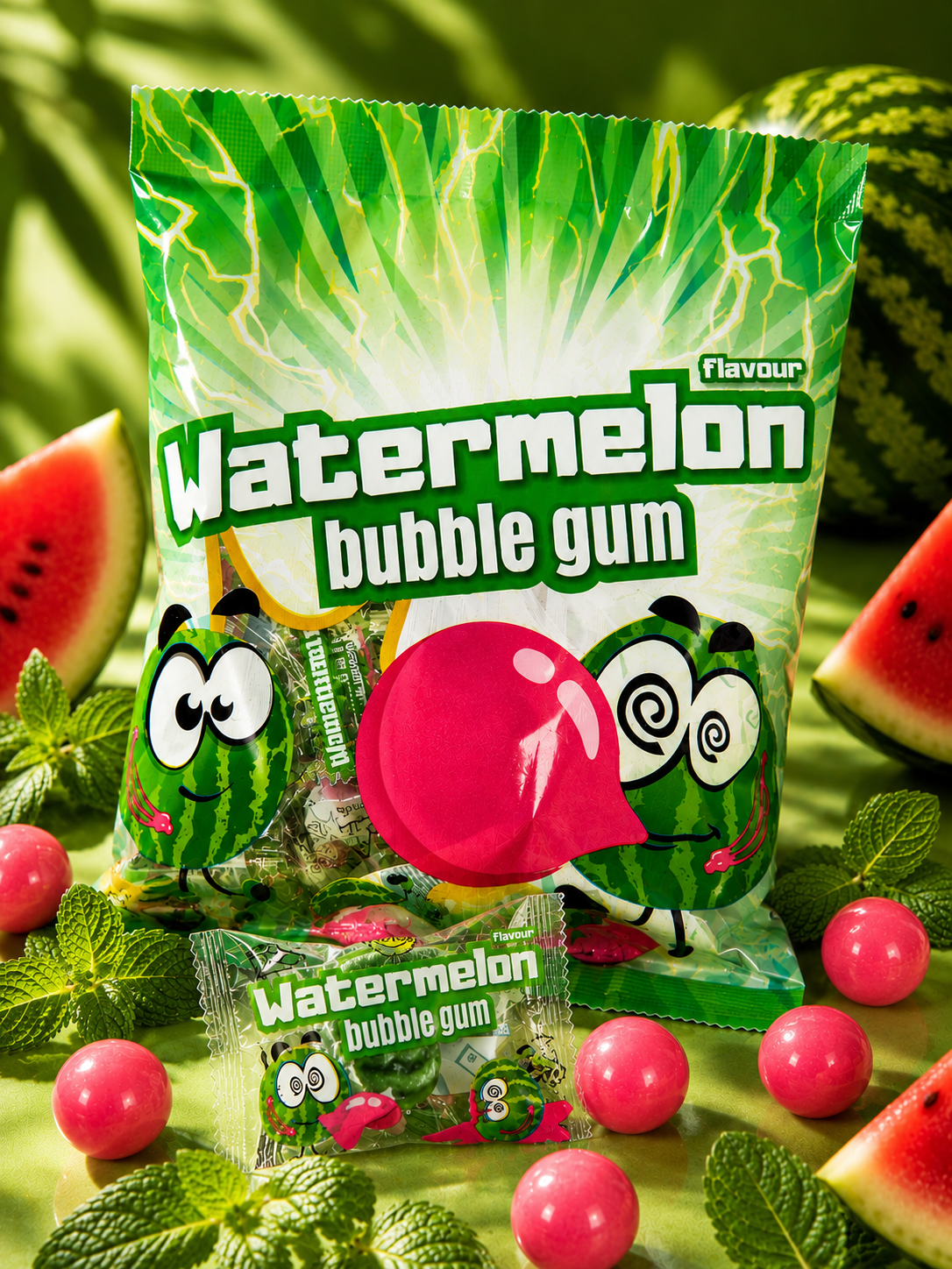 Chewing-Gum Pastèque acidulé 🍉 (l’unité)
