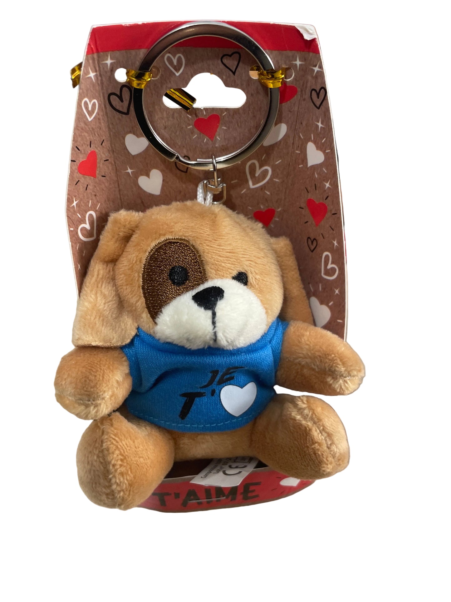 Porte Clé Peluche Chien Je T’aime