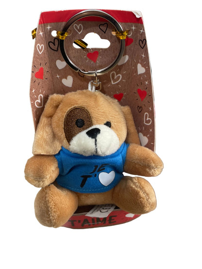 Porte Clé Peluche Chien Je T’aime