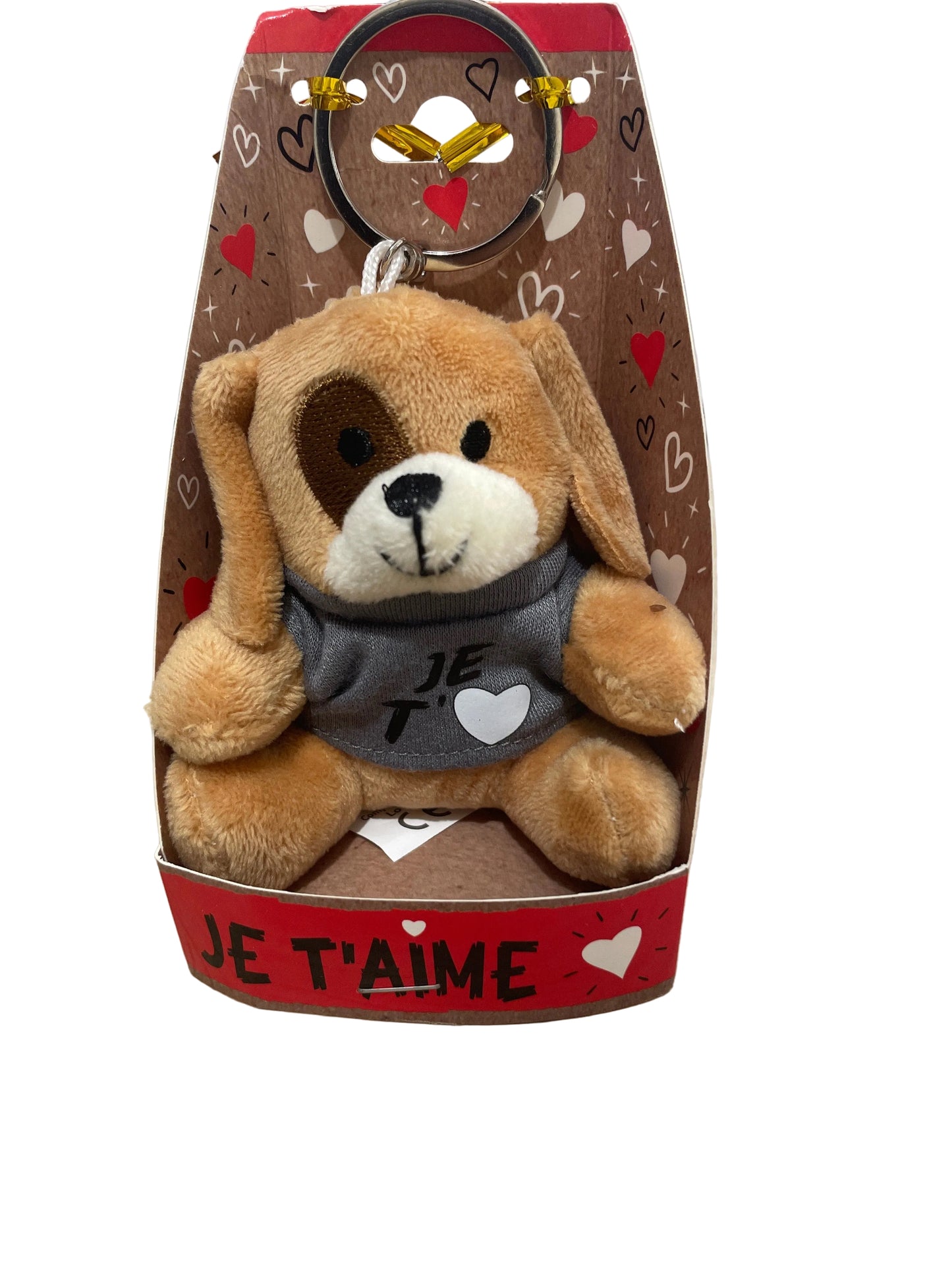 Porte Clé Peluche Chien Je T’aime