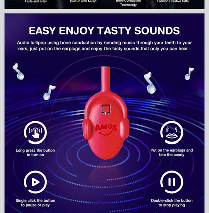 🎶 Amos TastySounds – Sucette musicale goût fraise 🎶🍓