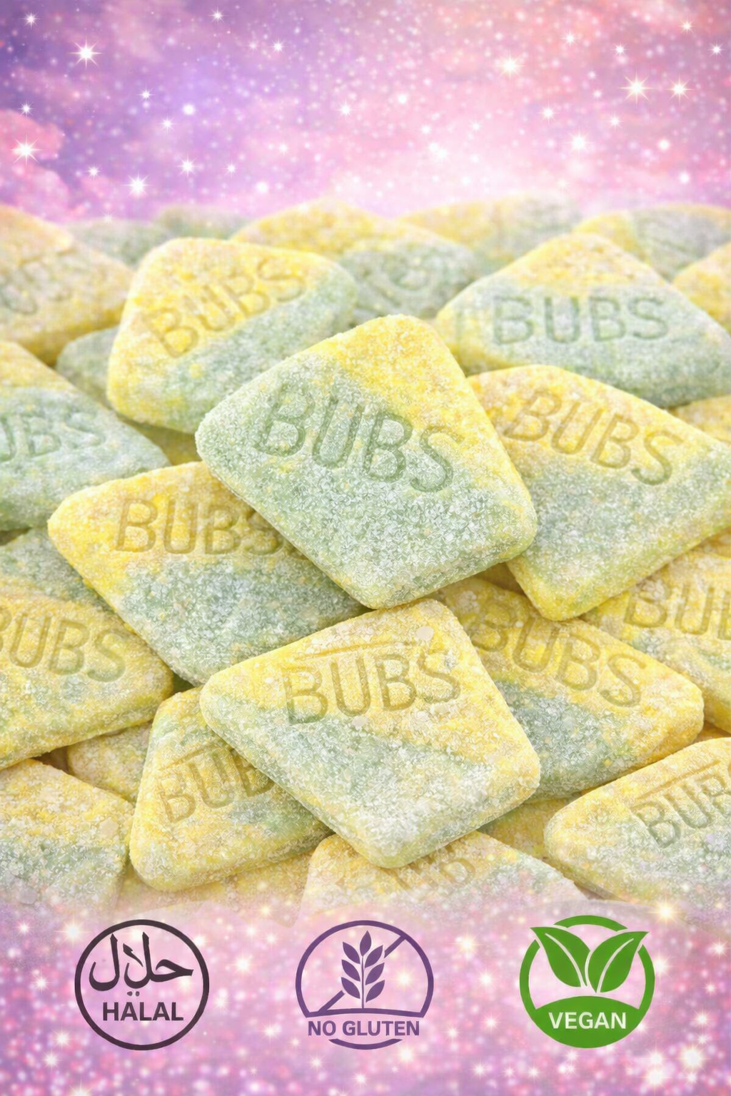 Bubs Losange Tutti-Frutti Acidulé  Saveur Fruitée Vegan (100G)