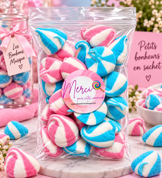 Mélange Marshmallow Tornade Rose &Bleu (lot de 22   )