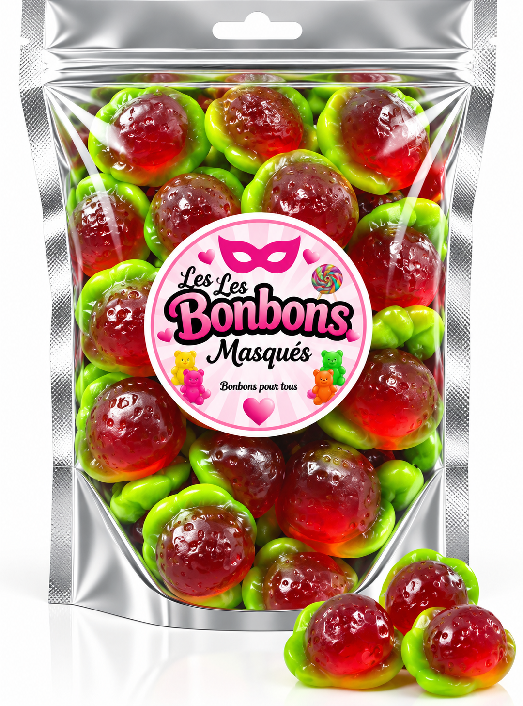 Fraise Fourrée lisse   (100g)