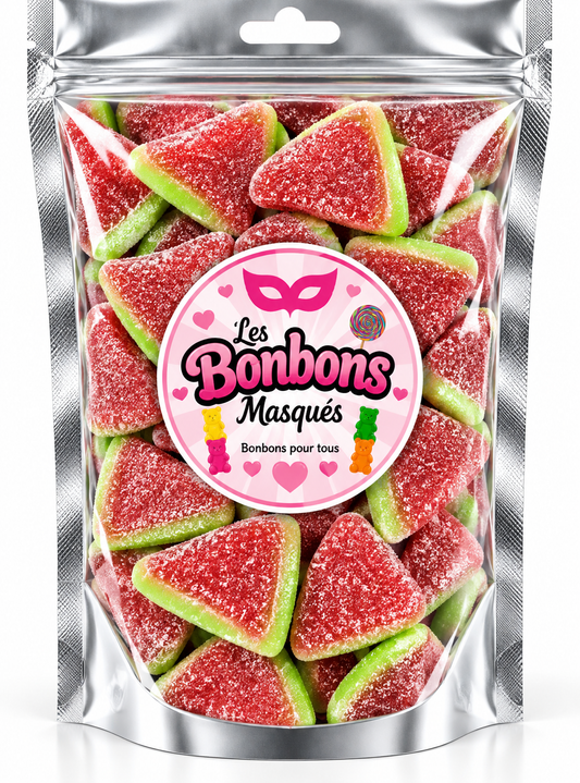Pastèque en forme de  Pyramide Fourrée  Sucrée (100g)