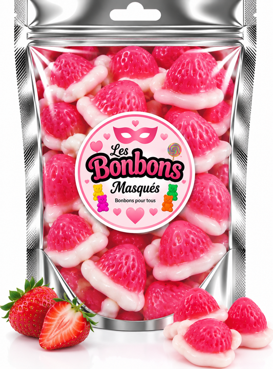 Fraise lisse Crème Fourrée (100g)