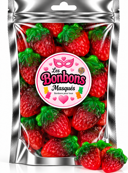 Fraises Fourrées lisses  (100g)
