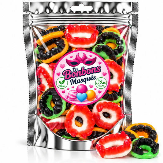 Dentiers Dracula en Couleur Lisses (100g)