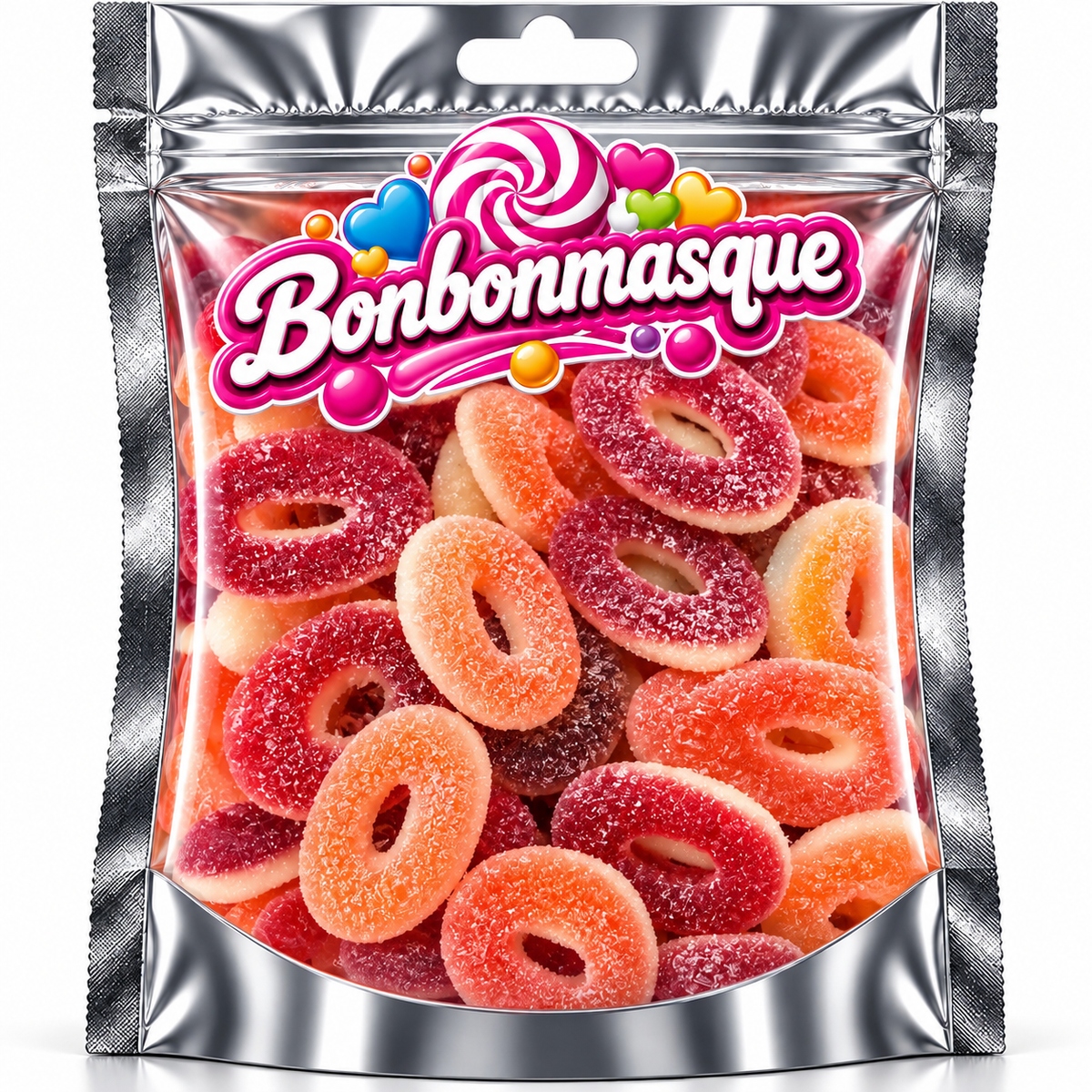 Anneaux Cerises 🍒 Fraises🍓,Framboises Sucrés (100g) #Nouveauté