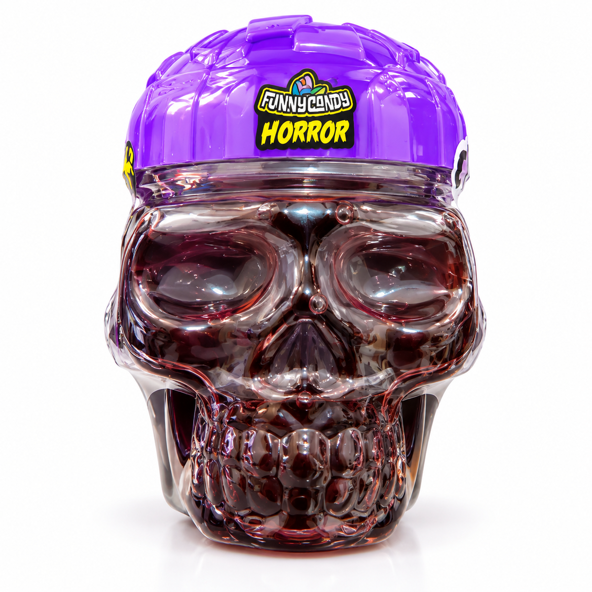 Gel Gourmand en Pot Crâne Halloween Violet et Noir & Cuillère en Dextrose 💀🍇