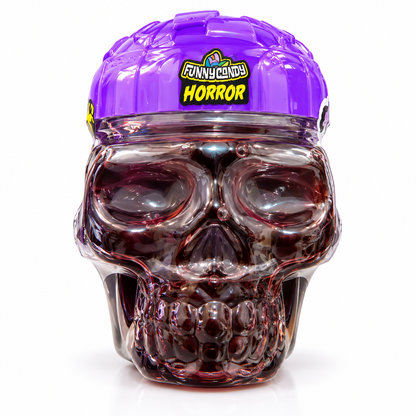 Gel Gourmand en Pot Crâne Halloween Violet et Noir & Cuillère en Dextrose 💀🍇