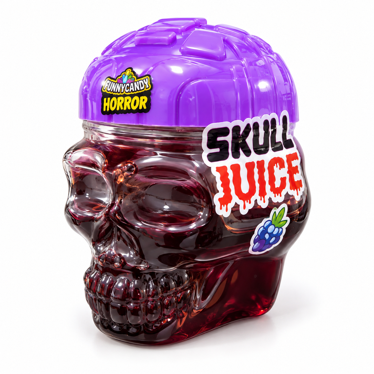 Gel Gourmand en Pot Crâne Halloween Violet et Noir & Cuillère en Dextrose 💀🍇