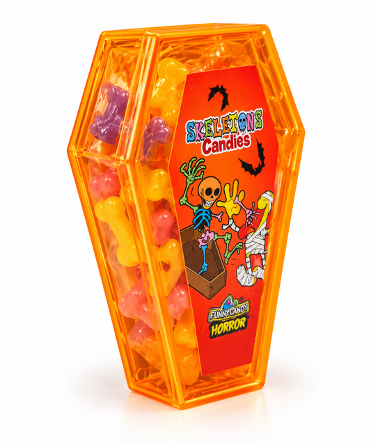 Bonbons Squelettes Halloween Cercueil Orange Transparent 💀🎃🍬Bonbons Lisses #Nouveauté