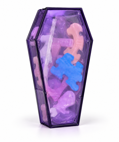 Cercueils Halloween – Bonbons Squelettes Multicolores Rose, Violet et Bleu 💀🎃