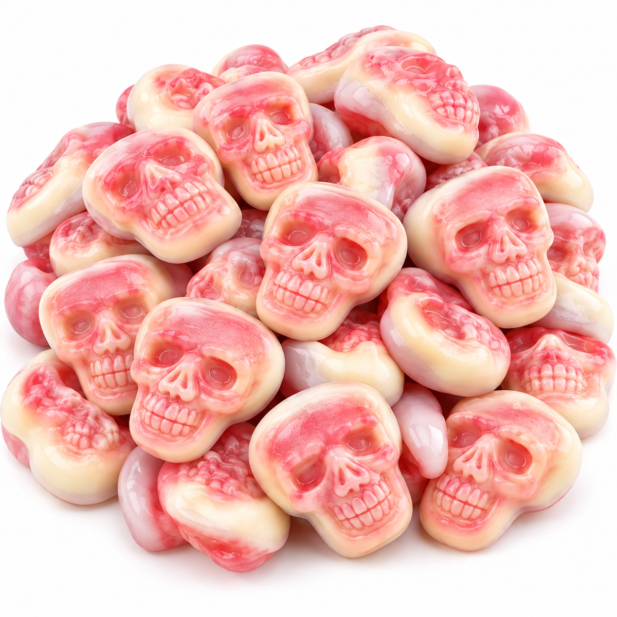 Crânes Fraises & Blancs Halloween 🎃 Lisse Fourrés (100g)#Nouveauté