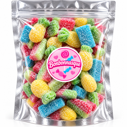🍍🍓 Mélange de bonbons acidulés – Tranche framboise, pastèque, ananas et fraise 🍉